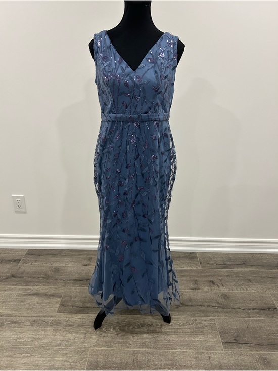 Ever Pretty Dresses & Skirts - Ever Pretty Dusty Blue V-Neck Embroidered Evening Gown